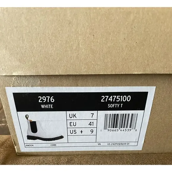 Dr Martens 2976 White Smooth Leather Chelsea Boots Shoes Sz 9 And 10 Available - Picture 10 of 10